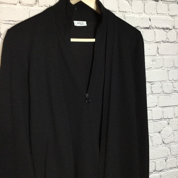 AKRIS HALF ZIP BLACK SWEATER JACKET COMBINATION - Picture 4 of 7